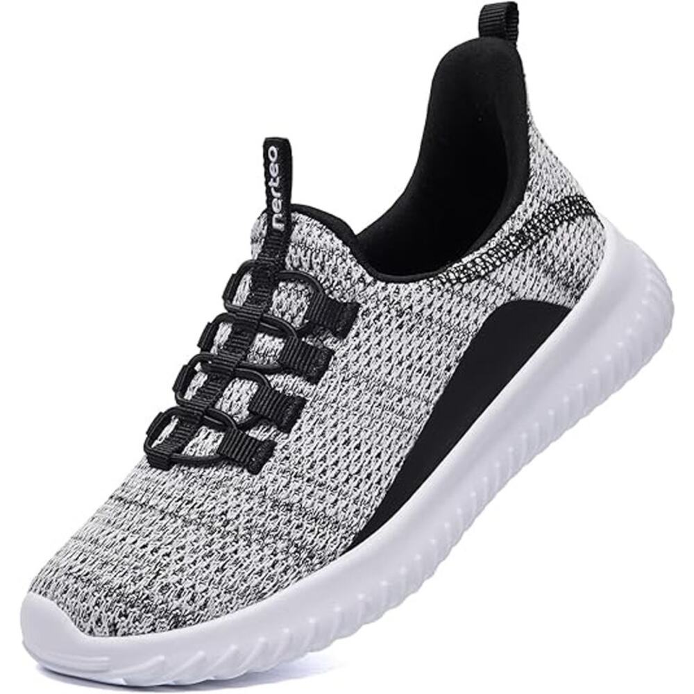 Nerteo Kids Size 4 Slip On Sneakers Boys Girls Running Walking Lightweight Shoes
